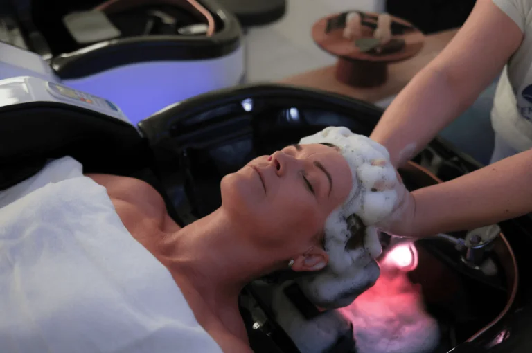 Head spa treatment with water therapy at Dettycated Head Spa, Northridge